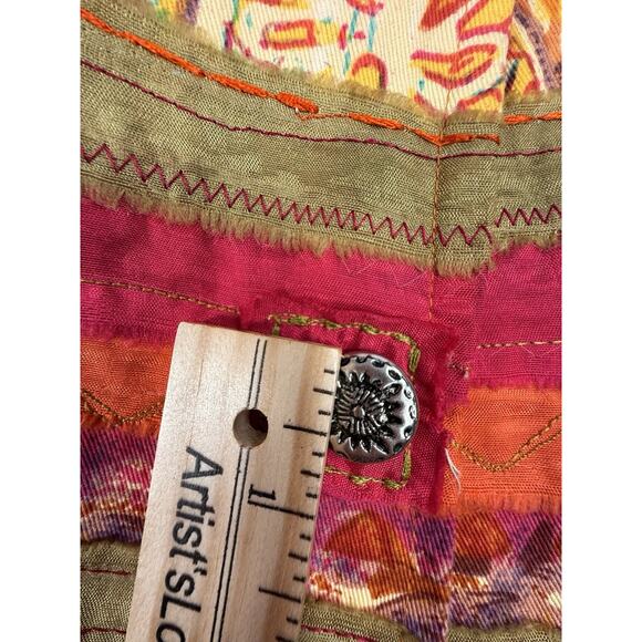 Coldwater Creek Pink Multicolor Patchwork Ribbon Appliqué Jacket PM - Picture 16 of 16